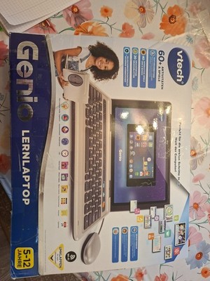 V Tech Genio Lernlaptop Kindercomputer 5 Lernspiele in Silber