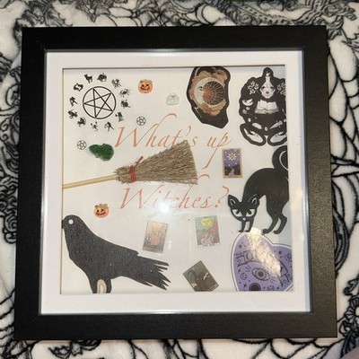 #6 Spooky Is A Way Of Life 3D Halloween Handarbeit Kunst Bild OOAK Goth Hexe