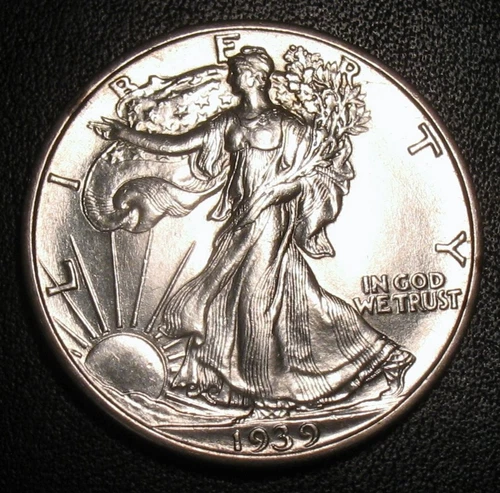 OLD US COINS 1939 BU UNC WALKING LIBERTY SILVER HALF DOLLAR FIFTY CENT 50C