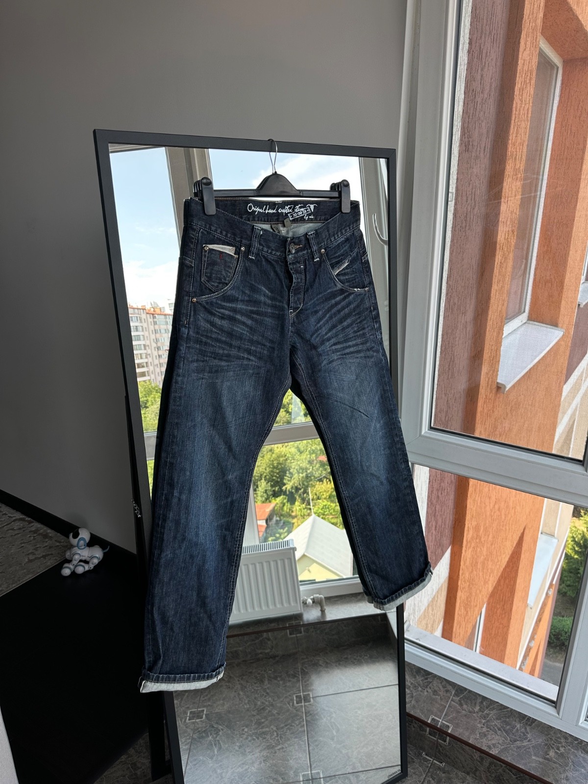 EDC Brand Mens Japanese Selvedge Indigo BuckleBack Jeans Sz M