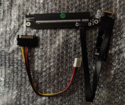 PCI-E 3.0 M.2 NVMe to X16 Extender Riser Card Adapter Power Cable high speed