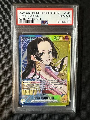 Namco One Piece Boa Hancock OP14-041 Alternate Art Foil Leader EN PSA 10
