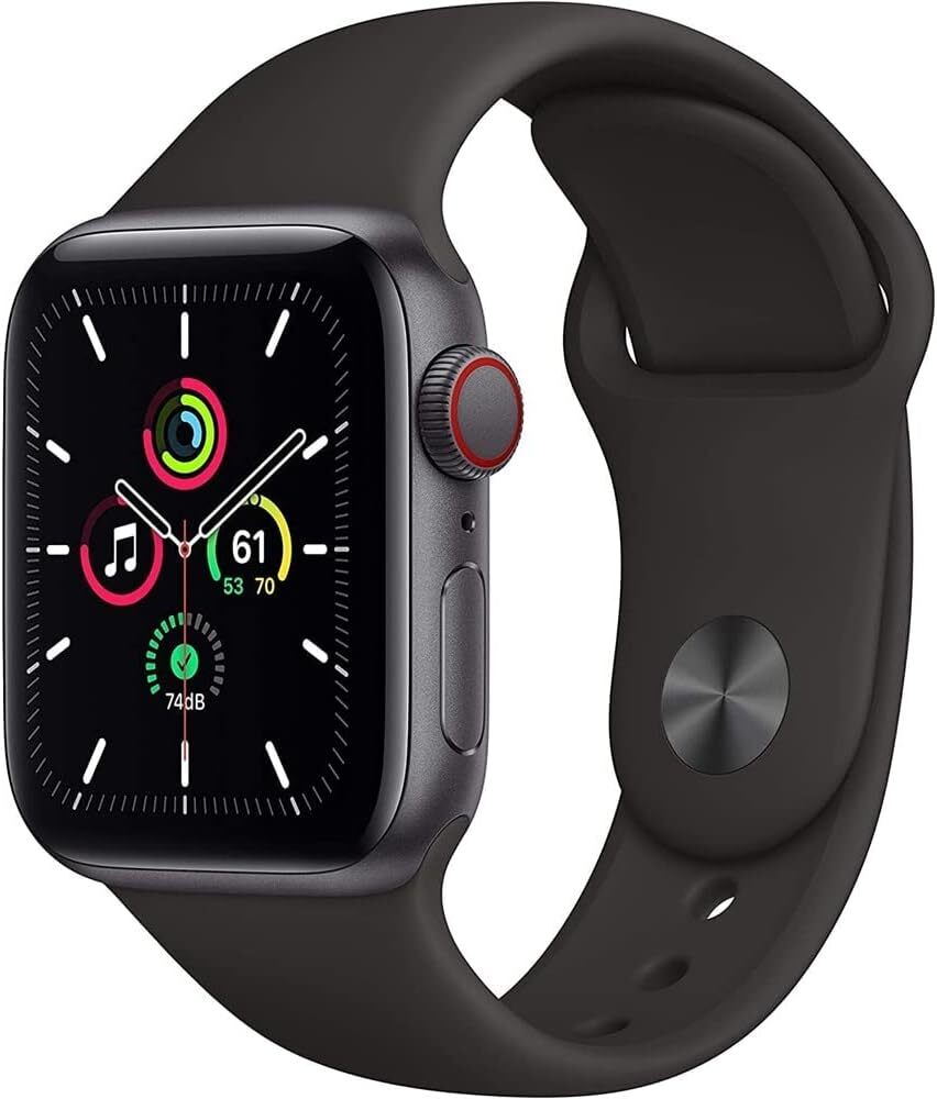 Apple Watch SE GPS Cellular 44mm Space Gray Aluminum Black Band B Grade Refurbished-image