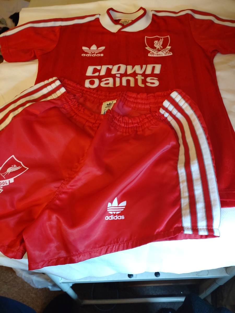1980s Vintage Liverpool FC Adidas/Crown Paints Sponsor Childs