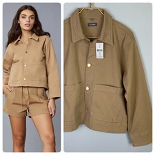 Nwt Dl1961 Sz Small Khaki Tan Cotton Canvas Jean Tilda Shirt Jacket Shacket