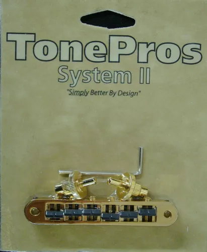 TP6K-G TonePros Standard Tune-O-Matic Bridge w/ Black G Formula Nylon Saddles!  