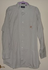 Chaps Ralph Lauren Mens Pale Gray Long Sleeve Pinpoint Dress SHIRT Size 18 34/35