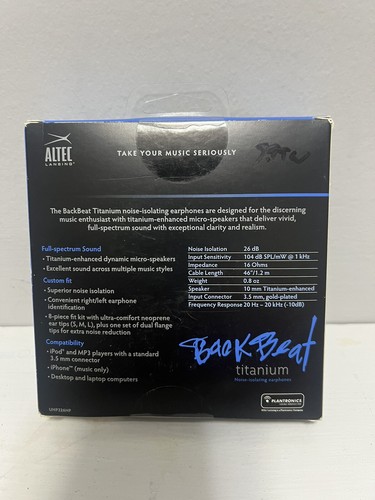 Altec Lansing - BackBeat Titanium In-Ear Stereo Headphones UHP326NP - Picture 2 of 2