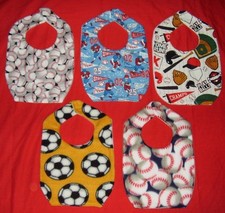NEW handmade cute Child BABY BIB baseball football soccer play ball sports