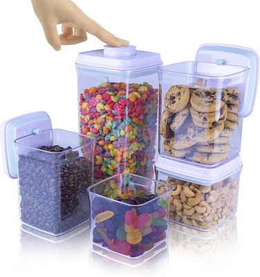 (5pc Set) Airtight Food Storage Container   Mechanical Silicone