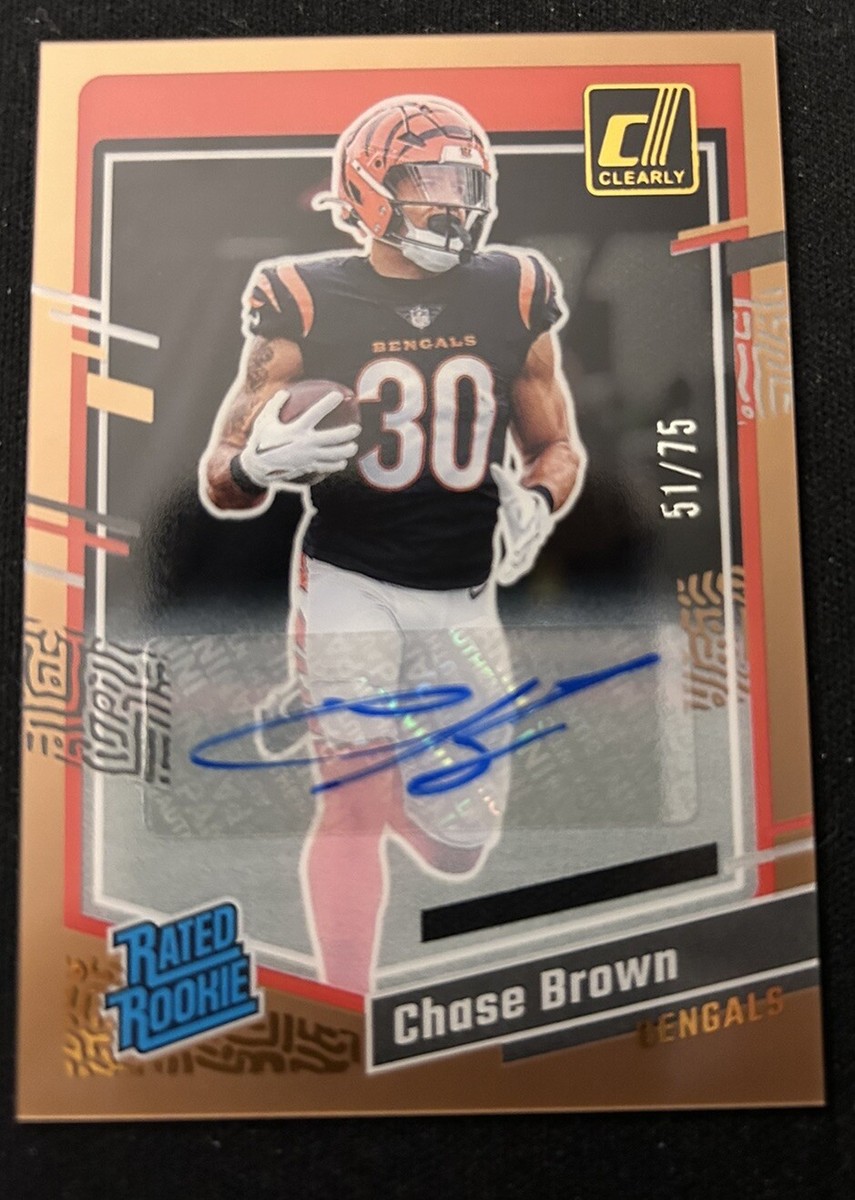 2023 Panini CLEARLY DONRUSS RATED ROOKIE AUTO Chase Brown #55 /75 