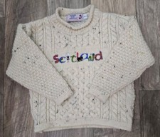 Highland Home Industries Child's Sz 3-4 Pure Wool Sweater Made In Scotland