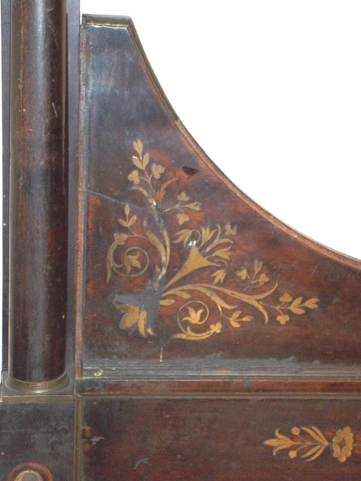 АНТИКВАРНАЯ КРОВАТЬ 19 В. ФРАНЦУЗСКОГО РЕГЕНТСТВА ИЗ ЛАТУНИ С ИНКРУСТАЦИЕЙ КРАСНОЕ ДЕРЕВО доставка доступна  - Изображение 3 из 4