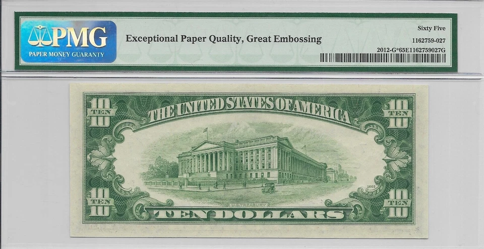 1950B $10 CHICAGO * STAR * ⭐️ FRN. PMG GEM Uncirculated 65 EPQ Banknote. - Image 3 of 3