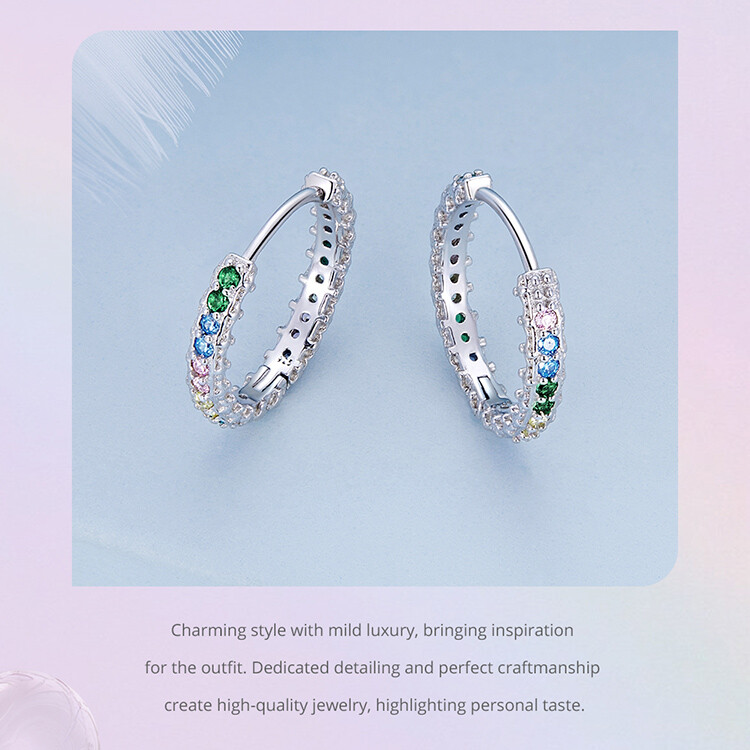 VOROCO Fashion 925 Sterling Silver Ear Cuff Earrings CZ