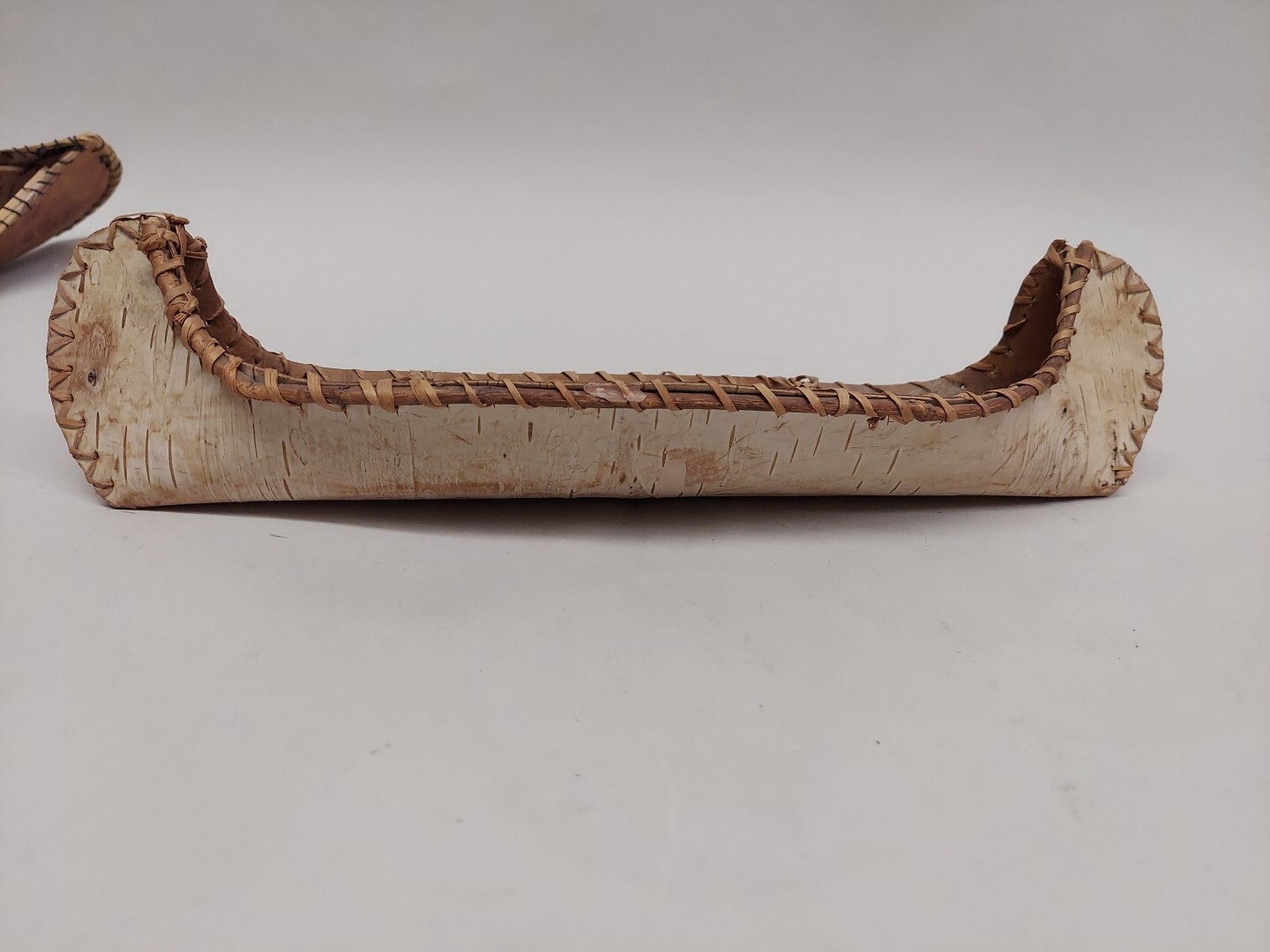 Vintage Birch Bark Canoes. Pair 11 5" & 9.5" Long eBay