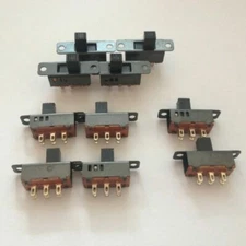 SLIDE 2P2T POSITION 10PCS ON/OFF/ON PANEL SOLDER PIN 6 MOUNT SWITCH DPDT 3 BLACK