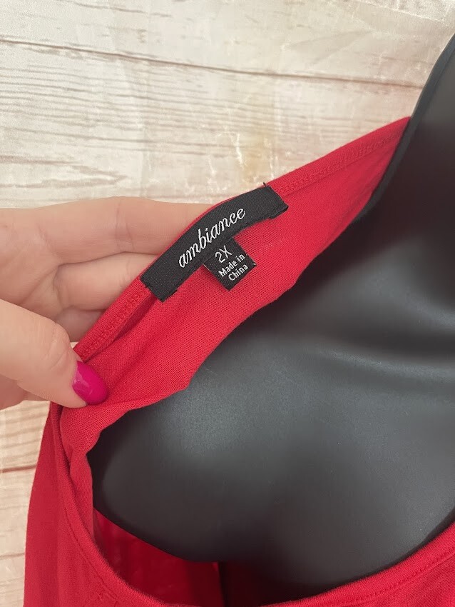 Ambiance Women's Red Blouse Top Size 2X