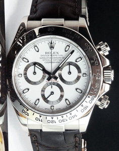 ROLEX-Mens-18kt-White-Gold-Daytona-White-Index-Black-Strap-116519-SANT-BLANC