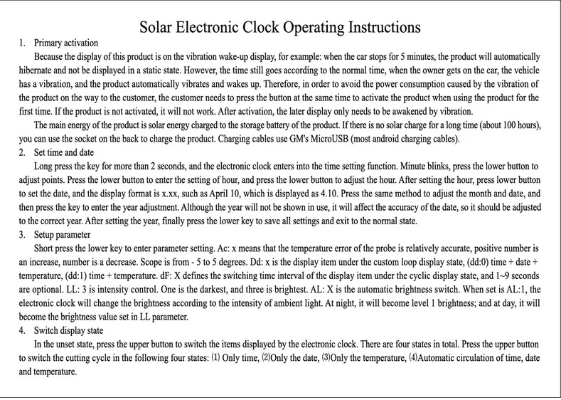 Reloj Termómetro Coche con Energía Solar Pantalla Digital Reloj Tablero Accesorios Foto 3 de 4