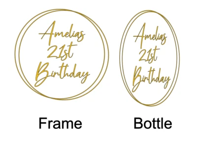 Happy birthday, special birthday 21st 18th Vinyl Box Frame Wine Bottle Decal - Image 1 of 3