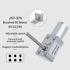 Threaded Shaft M6 Worm Gear JGY370 Deceleration Self-locking Motor DC 6V 12V 24V