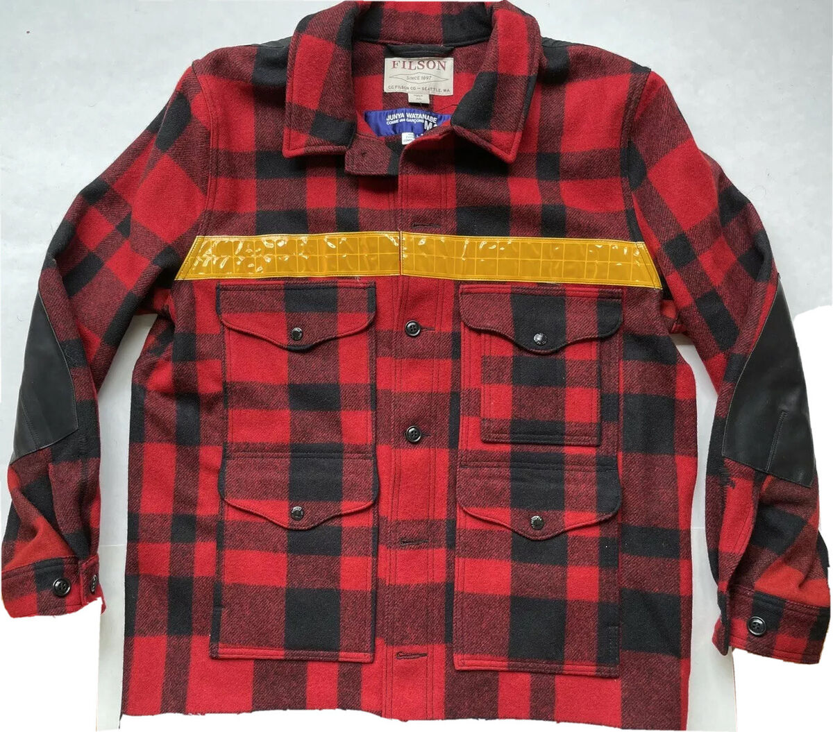 Filson x JUNYA WATANABE CDG Red Black Plaid Wool Cruiser Filson x JUNYA WATANABE CDG Red Black Plaid Wool Cruiser