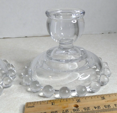 ImperialGlassCompany Candlewick 21点 Pair of Imperial Glass Ohio Candlewick Clear Glass Vintage Candle