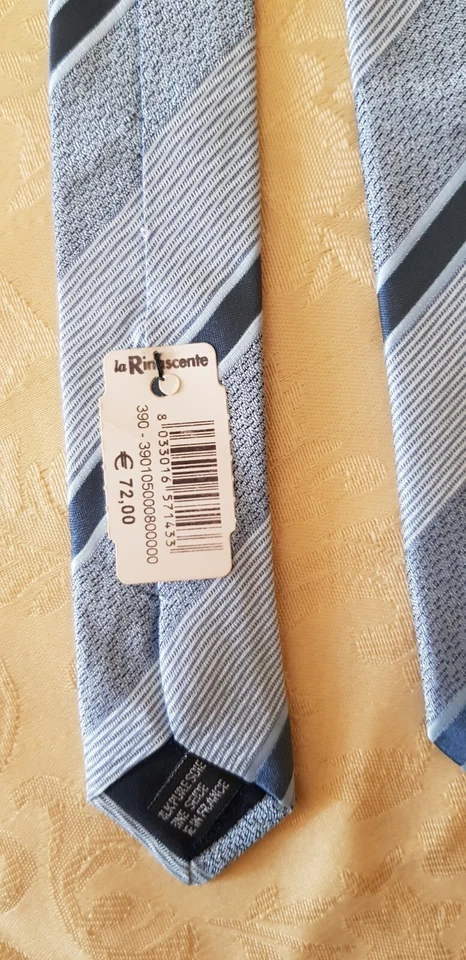 Corbata Pura Seda Cerruti Hombre Rayas Azules Nueva - Imagen 2 de 3