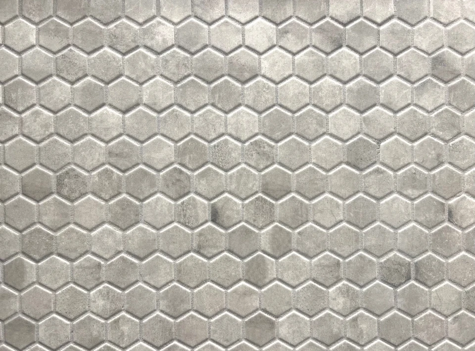 1.5" Matte Cement Look Hexagon Ceramic Mosaic Floor Wall Backsplash- Box of 10 - Image 2 of 4