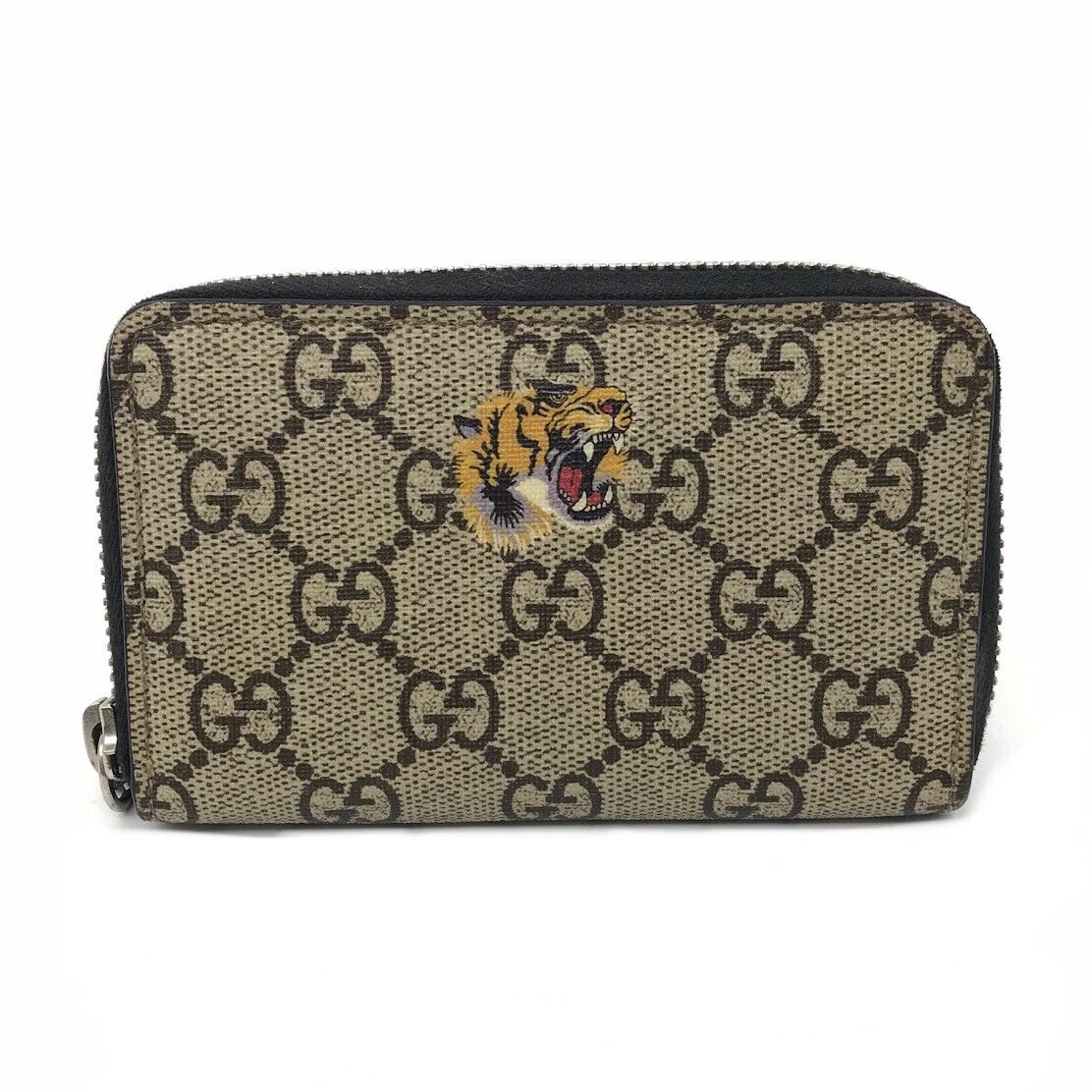 Gucci 451276 Wallet Coin Case Purse GG Supreme Tiger Beige Gucci 451276 Wallet Coin Case Purse GG Supreme Tiger Beige