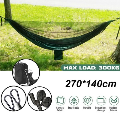 Camping Zippered Hammock,Single Hammock w/ Mosquito Net,Outdoor Zeltplan Hammock