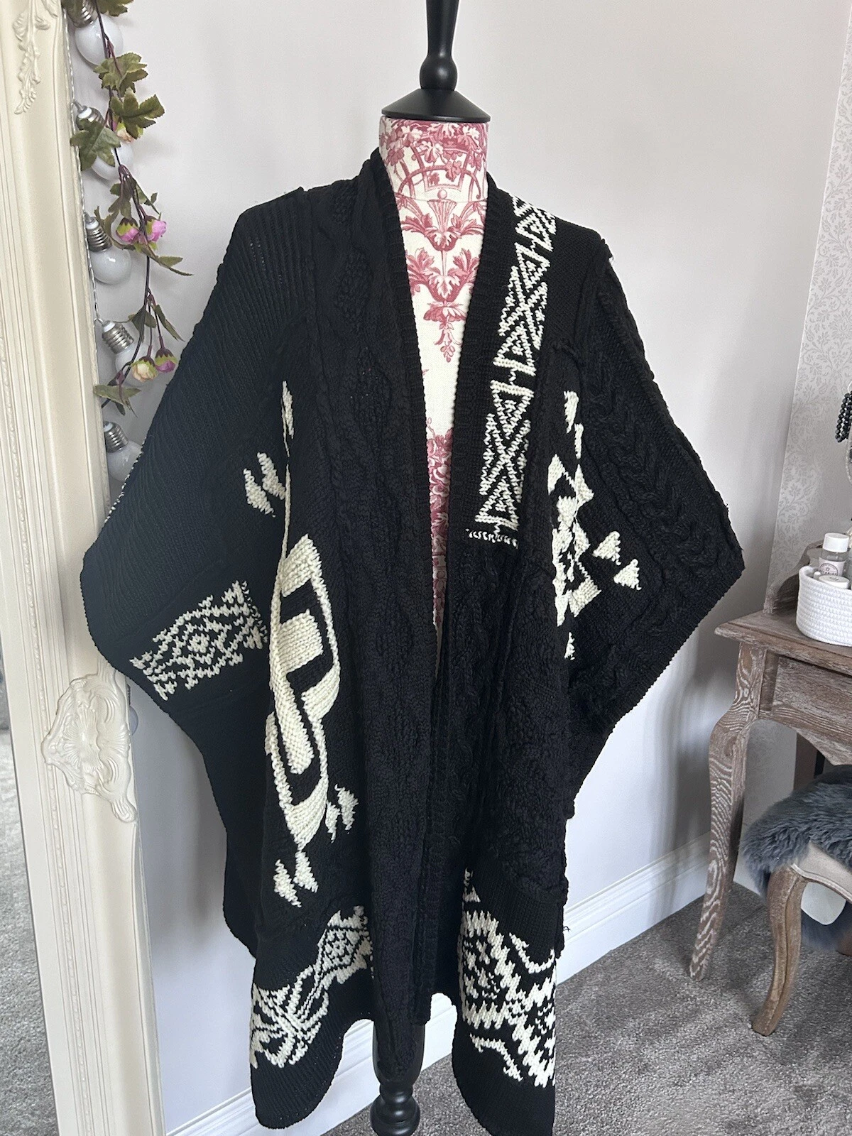 BNWT Polo Ralph Lauren 50th Anniversary Poncho Cardigan Aztec Tribal Cashmere