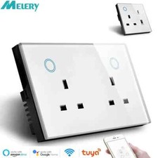 UK Smart Wifi Tuya Double Wall Socket USB Type-C Voice Control For Alexa/Google