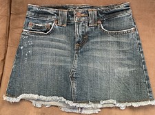 GIRLS DENIM SKIRT SIZE 8R RIDERS VINTAGE CHARCOAL STRETCH SUPER CUTE