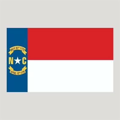 North Carolin State Flag Sticker, Decal, Bumper Sticker Vacation Sticker 3'' x 5''