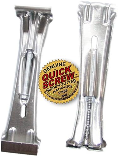 25 Pack 5" Inch Aluminum Hidden Rain Gutter Bracket Hook Clip Style Hangers wit - Picture 8 of 9