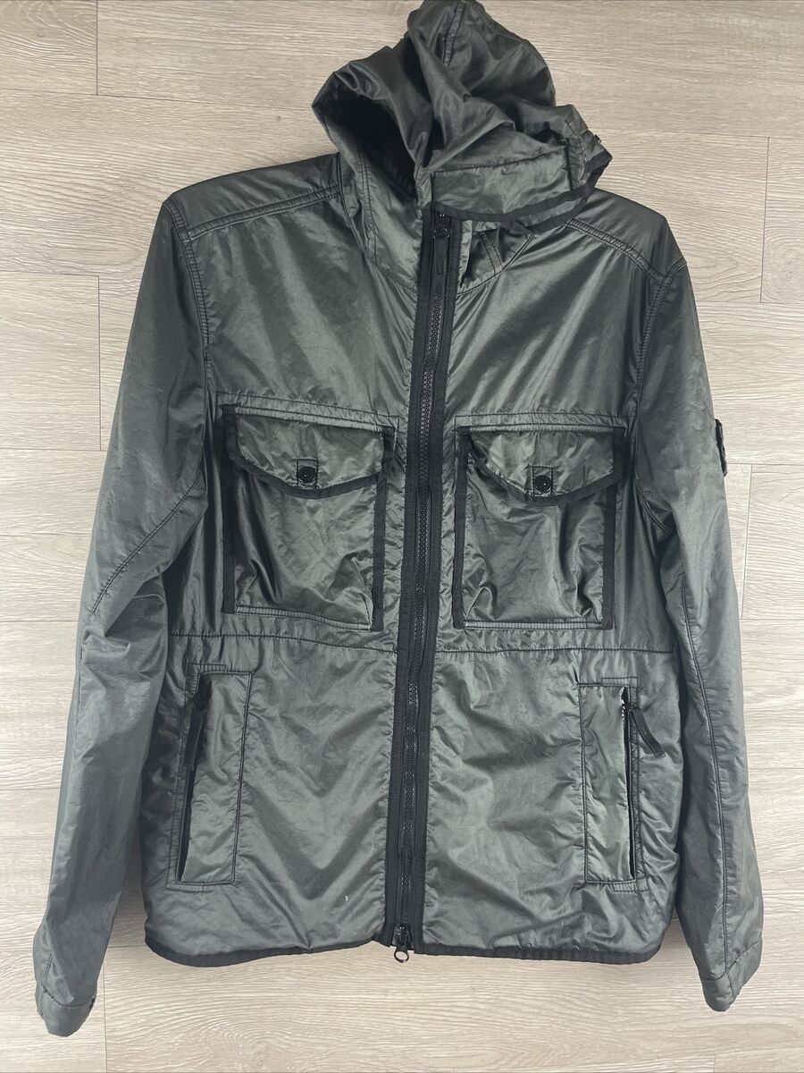 Stone Island Lamy Flock Jacket Size Medium Black Gray Nylon Stone Island Lamy Flock Jacket Size Medium Black Gray Nylon