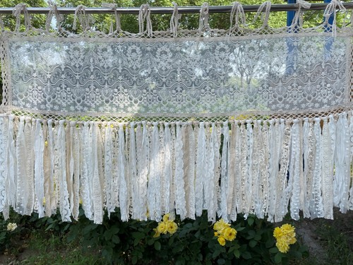 Custom Crochet Kitchen Curtain Shabby Lace curtain Kitchen Valance - Picture 8 of 8