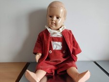 Large Vintage German Schildkrot Celluloid Boy Doll DRP 55 Mark. Original Clothes