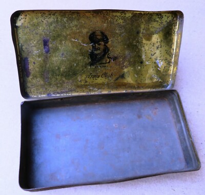 C 1900 CAVENDER Cigarette LONDON Army Club adv.Tin Box 50 Sandhurst size  Poor