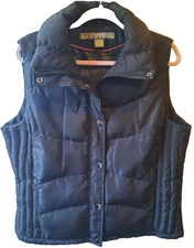 Kenneth Cole Reaction Puffer Vest - Down Filled XL Black Zip & Snap Front