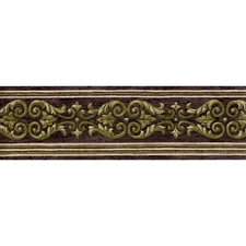 Architectural Floral Scroll Leaf Moulding Wallpaper Border Wall Decor, 5.1" Wide