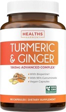 Health's Harmony Turmeric and Ginger Supplement 1980mg Serving, Turmeric 90ct