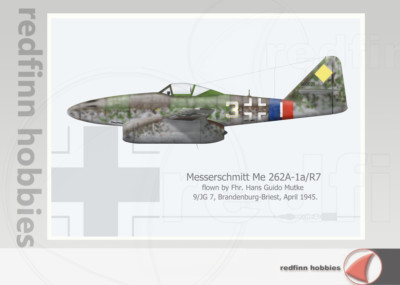 Warhead Illustrated Me 262A-1a/R7 Fhr. Hans Guido Mutke Aircraft Print