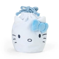 Sanrio Hello Kitty Face-Shaped Drawstring Bag ( Light Blue ) Japan NEW