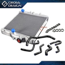 2 Row 42mm Aluminum Radiator+Silicone Hose For 92-00 HONDA CIVIC D15/16 EG/EK 