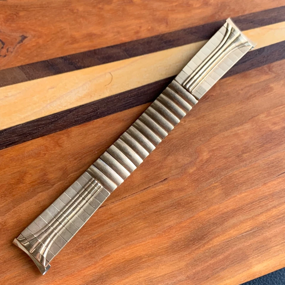 Vintage Timex USA 10K Gold Filled 19mm Center Expansion Bracelet Band - Image 2 of 4