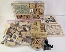Lot Of 72 Wood Block Rubber Stamps  Alphabet - Various Companies  Sets