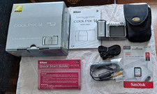 Nikon Coolpix S4 Camera With Box/ Case/ Memory Card/ Tested Works 10X Zoom/ 6MP